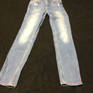 Abercrombie Kids High Rise Super Skinny Jeans Slim 11/12 Light Wash Distressed